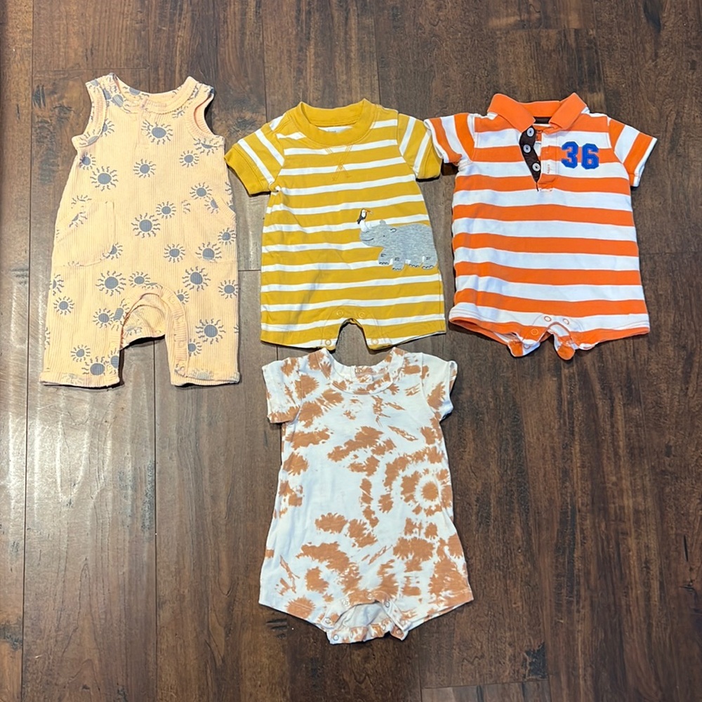 Baby 0-3 month summer bodysuits
